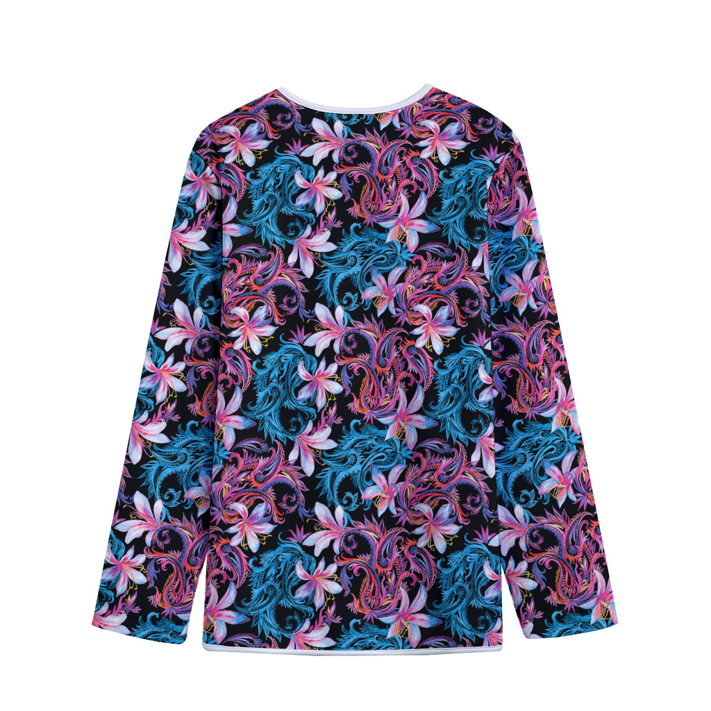 Paisley And Floral Pattern Print Long Sleeve Short Coat