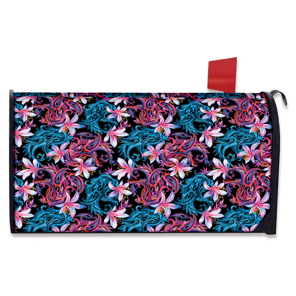 Paisley And Floral Pattern Print Mailbox Cover