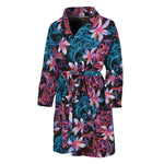 Paisley And Floral Pattern Print Men's Bathrobe