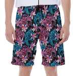 Paisley And Floral Pattern Print Men's Beach Shorts