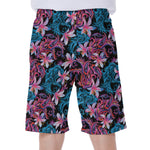 Paisley And Floral Pattern Print Men's Beach Shorts