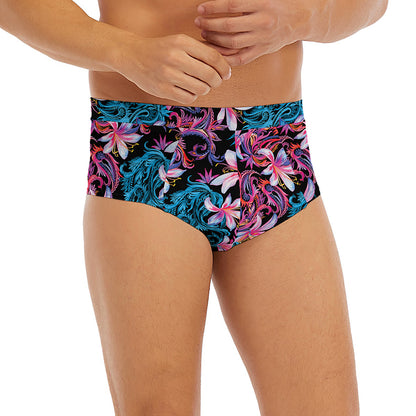 Paisley And Floral Pattern Print Men's Briefs