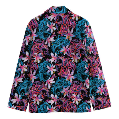 Paisley And Floral Pattern Print Men's Cotton Blazer