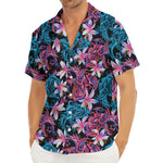 Paisley And Floral Pattern Print Men's Deep V-Neck Shirt