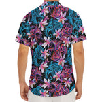 Paisley And Floral Pattern Print Men's Deep V-Neck Shirt