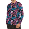 Paisley And Floral Pattern Print Men's Long Sleeve Rash Guard