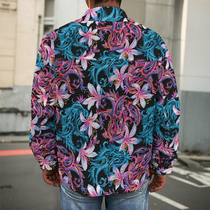 Paisley And Floral Pattern Print Men's Shirt Jacket