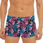 Paisley And Floral Pattern Print Men's Short Boxer Briefs