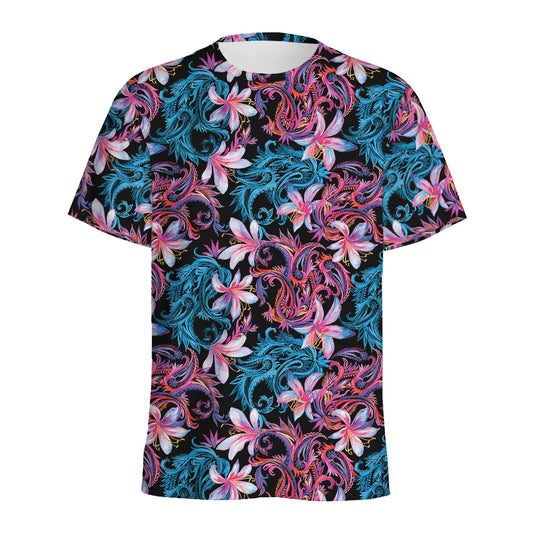 Paisley And Floral Pattern Print Men's Sports T-Shirt