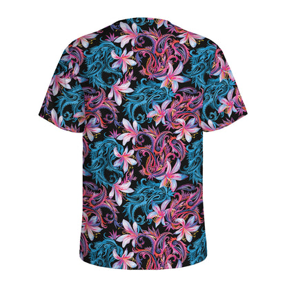 Paisley And Floral Pattern Print Men's Sports T-Shirt