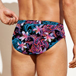 Paisley And Floral Pattern Print Men's Swim Briefs