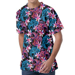 Paisley And Floral Pattern Print Men's Velvet T-Shirt