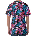 Paisley And Floral Pattern Print Men's Velvet T-Shirt