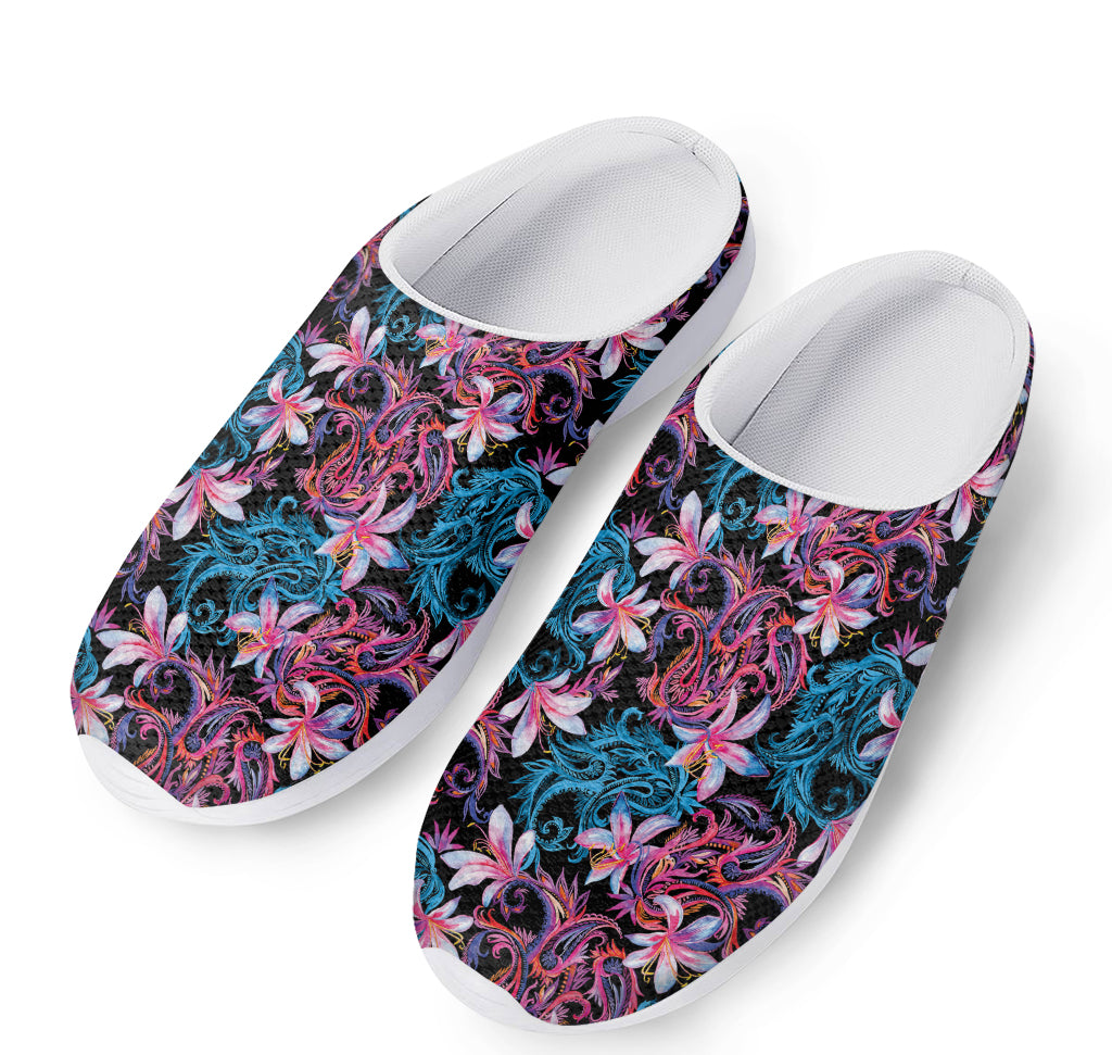 Paisley And Floral Pattern Print Mesh Casual Shoes