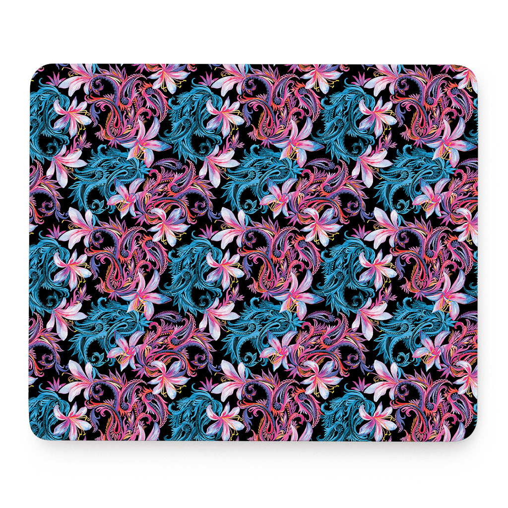 Paisley And Floral Pattern Print Mouse Pad