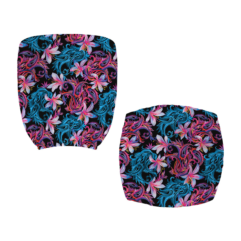 Paisley And Floral Pattern Print Office Chair Cover