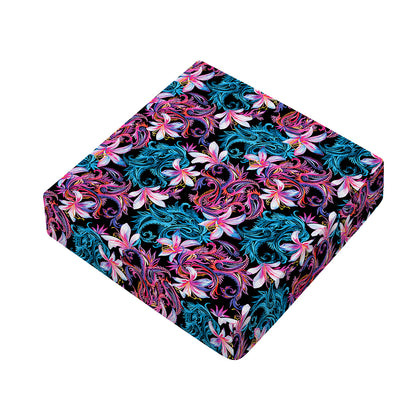 Paisley And Floral Pattern Print Outdoor Seat Cushion Cover