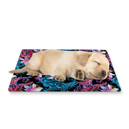 Paisley And Floral Pattern Print Pet Cooling Mat Cover
