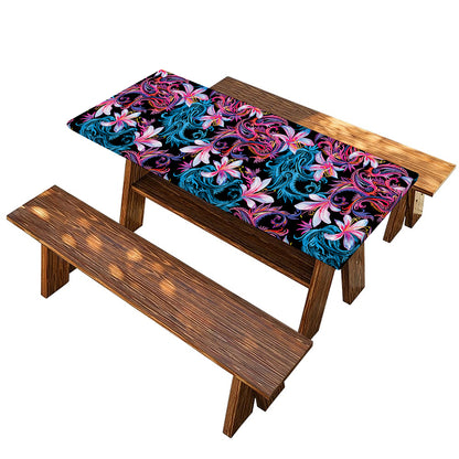 Paisley And Floral Pattern Print Picnic Table Cover