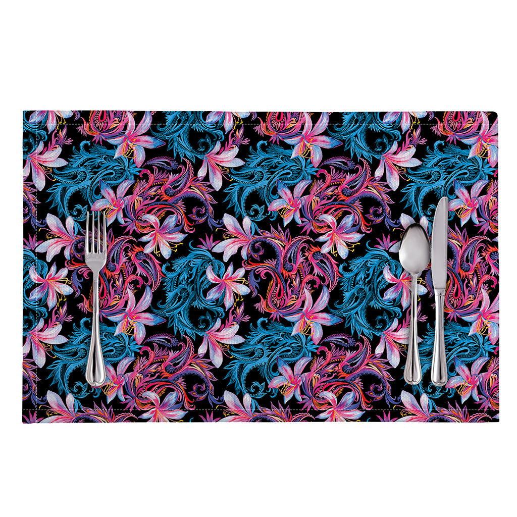 Paisley And Floral Pattern Print Placemat