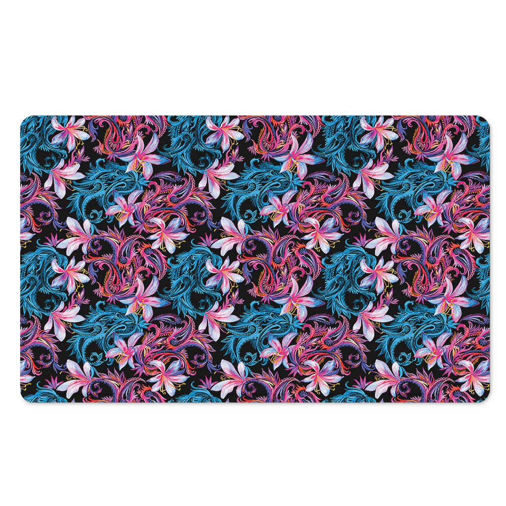 Paisley And Floral Pattern Print Polyester Doormat