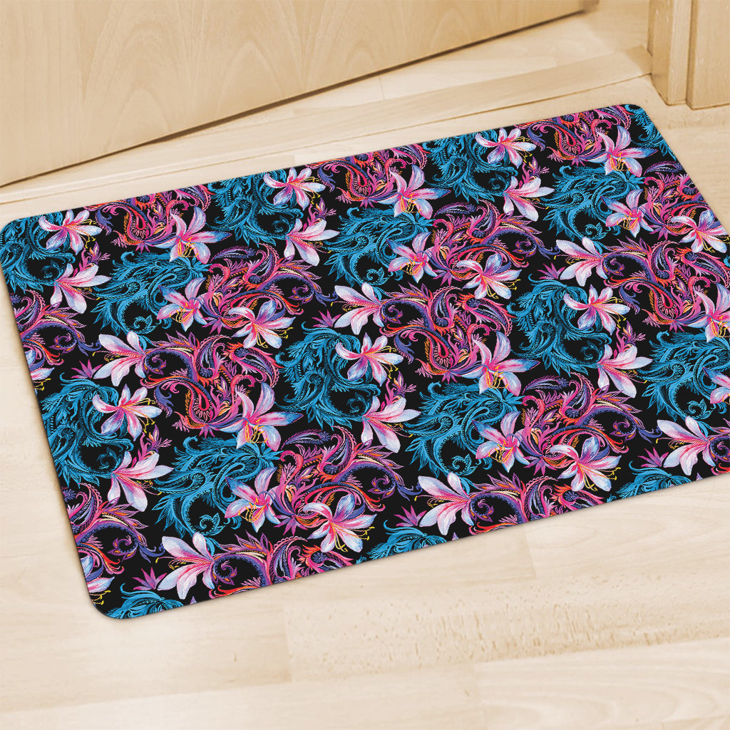 Paisley And Floral Pattern Print Polyester Doormat