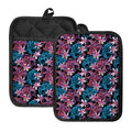 Paisley And Floral Pattern Print Pot Holders With Pocket