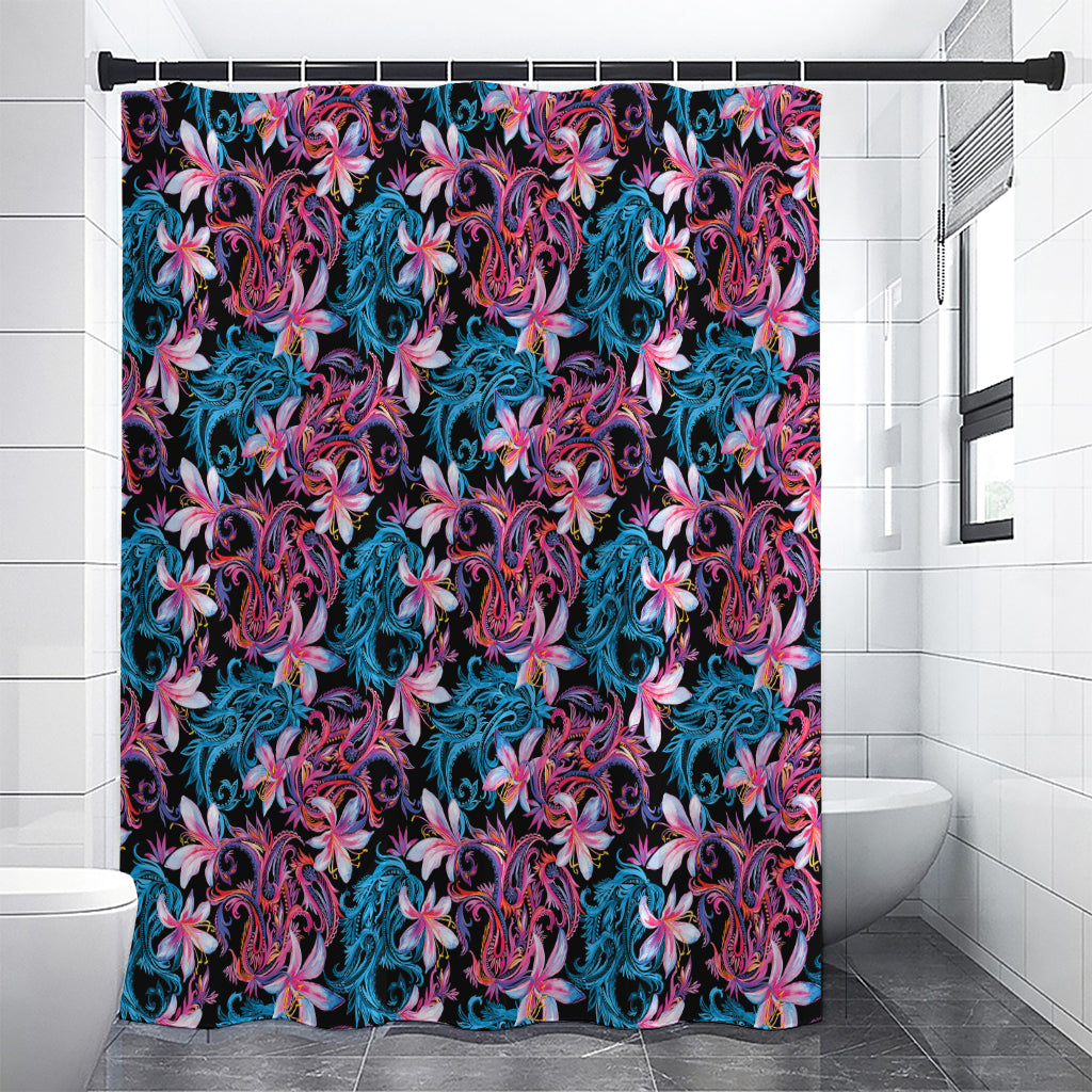 Paisley And Floral Pattern Print Premium Shower Curtain