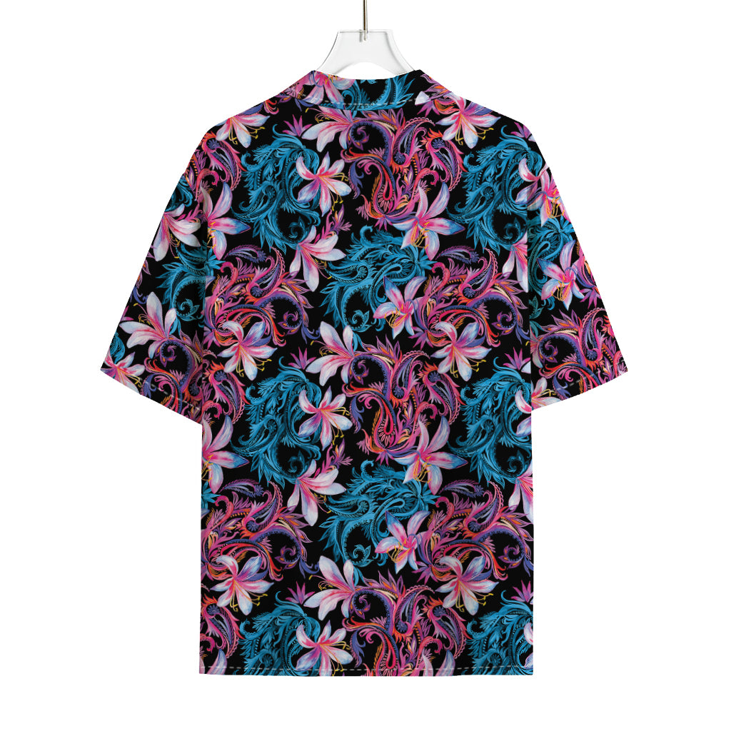 Paisley And Floral Pattern Print Rayon Hawaiian Shirt