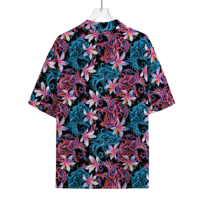 Paisley And Floral Pattern Print Rayon Hawaiian Shirt