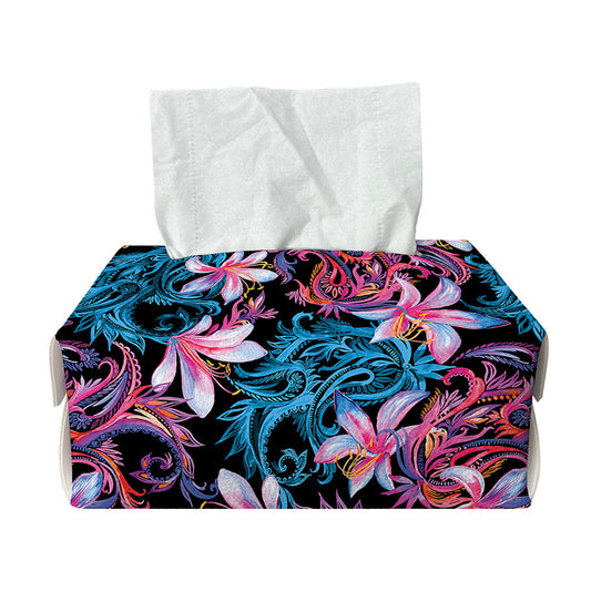 Paisley And Floral Pattern Print Rectangle Tissue Box Cover