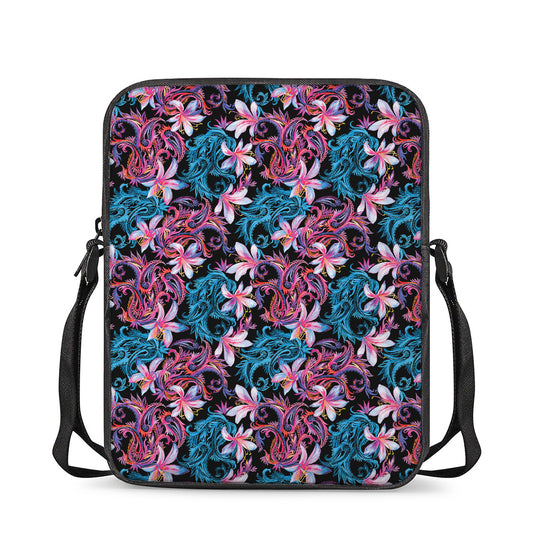 Paisley And Floral Pattern Print Rectangular Crossbody Bag