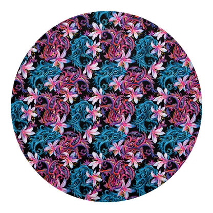 Paisley And Floral Pattern Print Round Blanket
