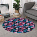 Paisley And Floral Pattern Print Round Rug