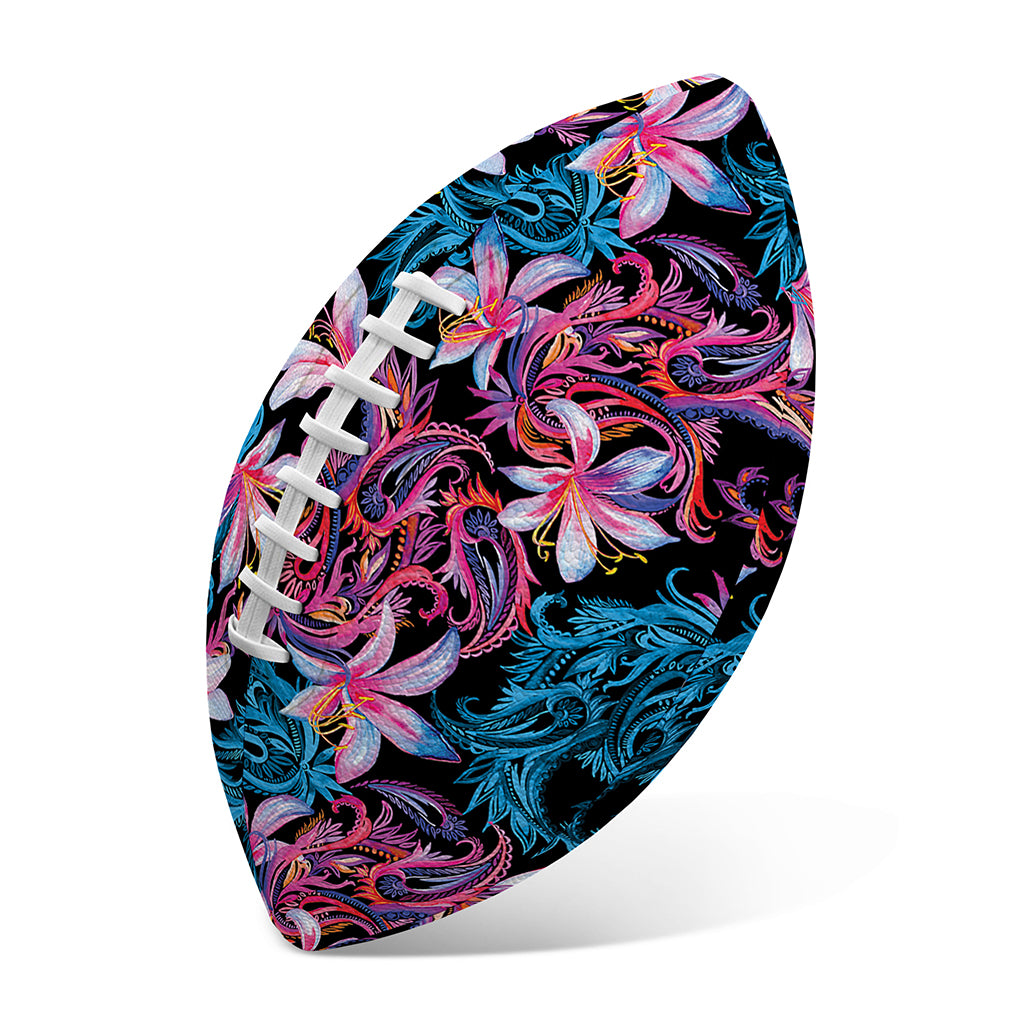 Paisley And Floral Pattern Print Rugby Ball