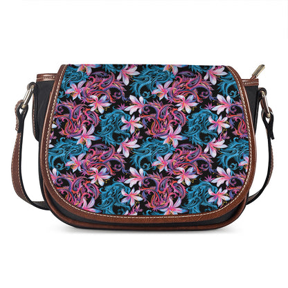 Paisley And Floral Pattern Print Saddle Bag