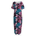 Paisley And Floral Pattern Print Short Sleeve Long Nightdress