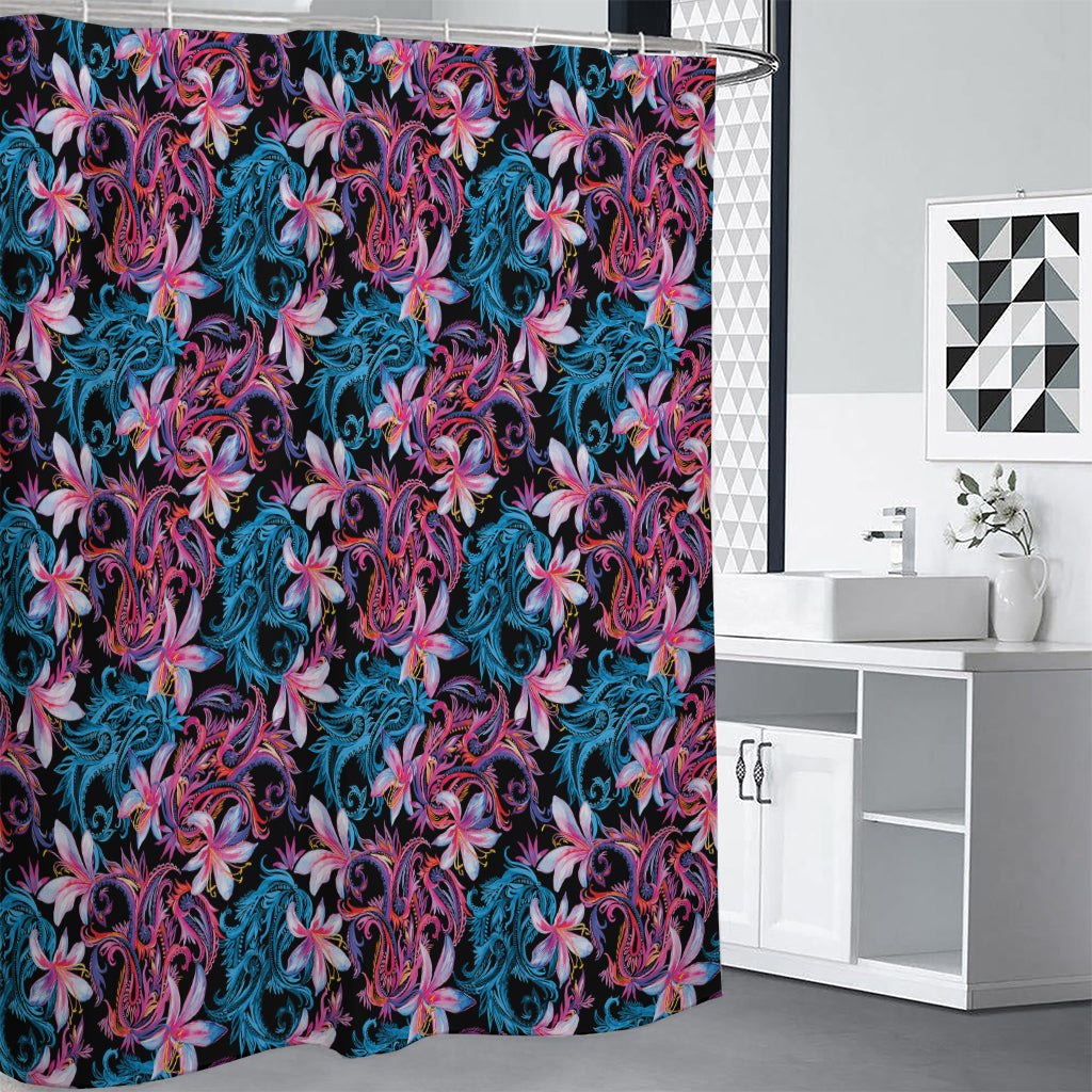 Paisley And Floral Pattern Print Shower Curtain