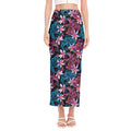 Paisley And Floral Pattern Print Side Slit Maxi Skirt