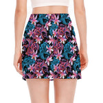 Paisley And Floral Pattern Print Side Slit Mini Skirt