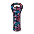 Paisley And Floral Pattern Print Single Neoprene Wine Tote