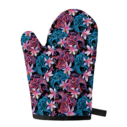 Paisley And Floral Pattern Print Single Oven Mitt