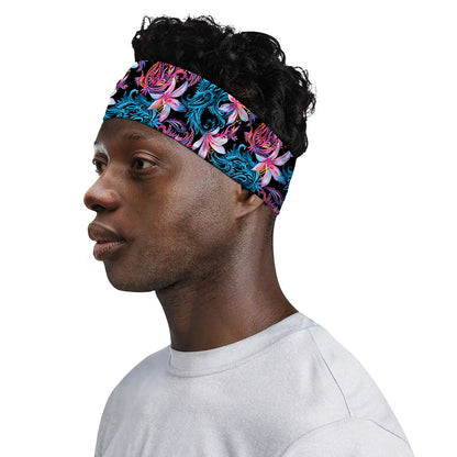 Paisley And Floral Pattern Print Sports Headband
