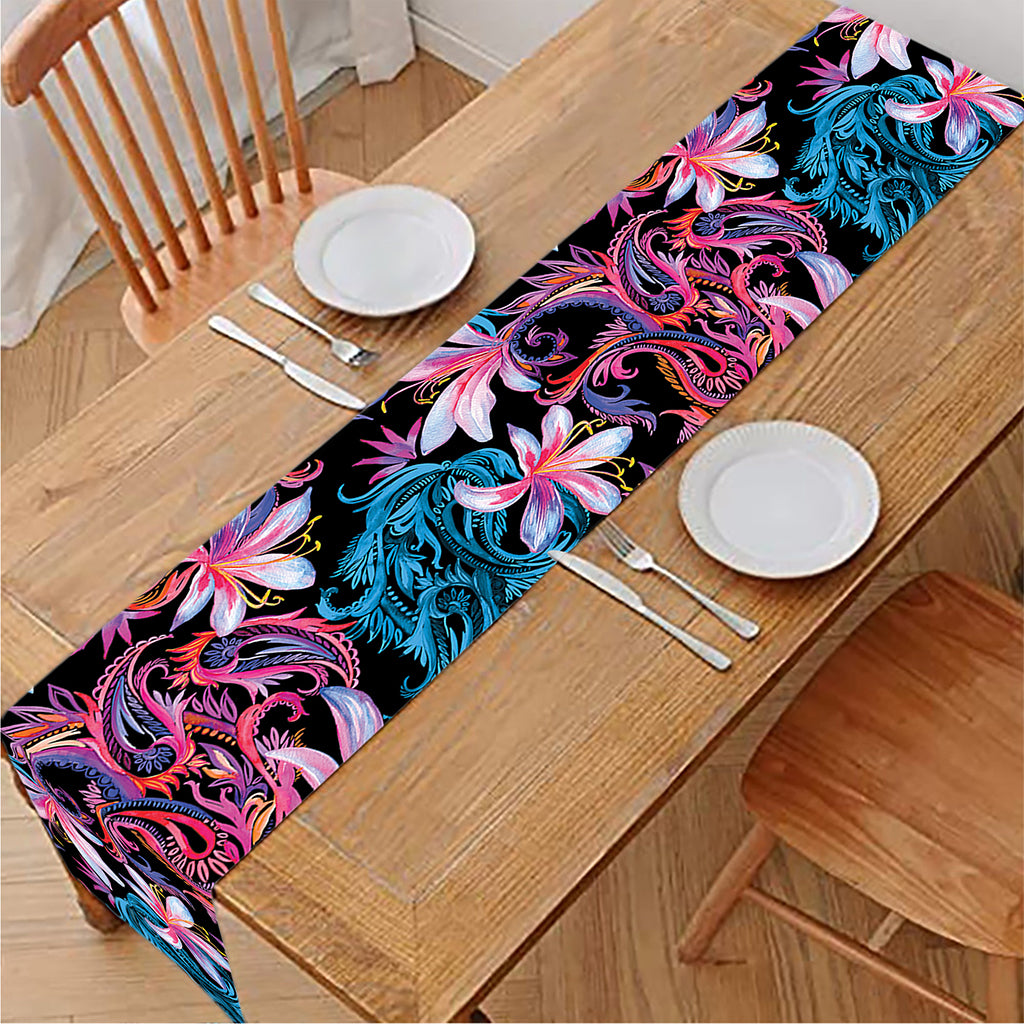 Paisley And Floral Pattern Print Table Runner