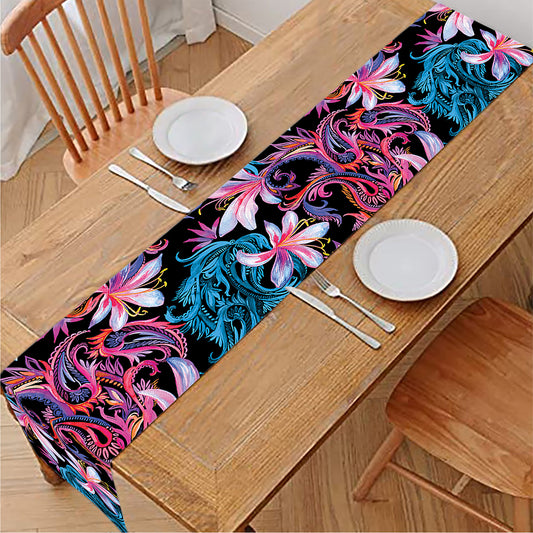 Paisley And Floral Pattern Print Table Runner