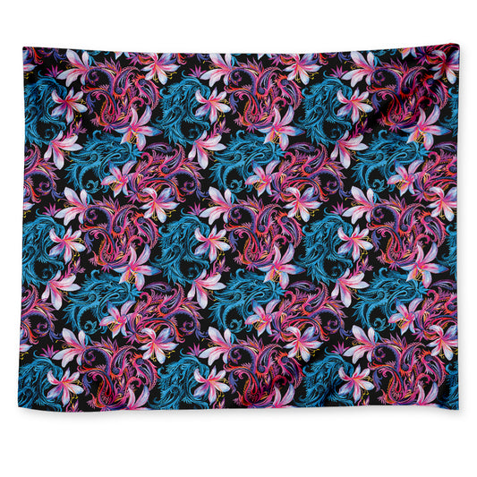 Paisley And Floral Pattern Print Tapestry