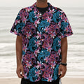 Paisley And Floral Pattern Print Textured Short Sleeve Shirt