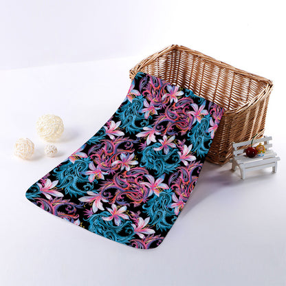 Paisley And Floral Pattern Print Towel