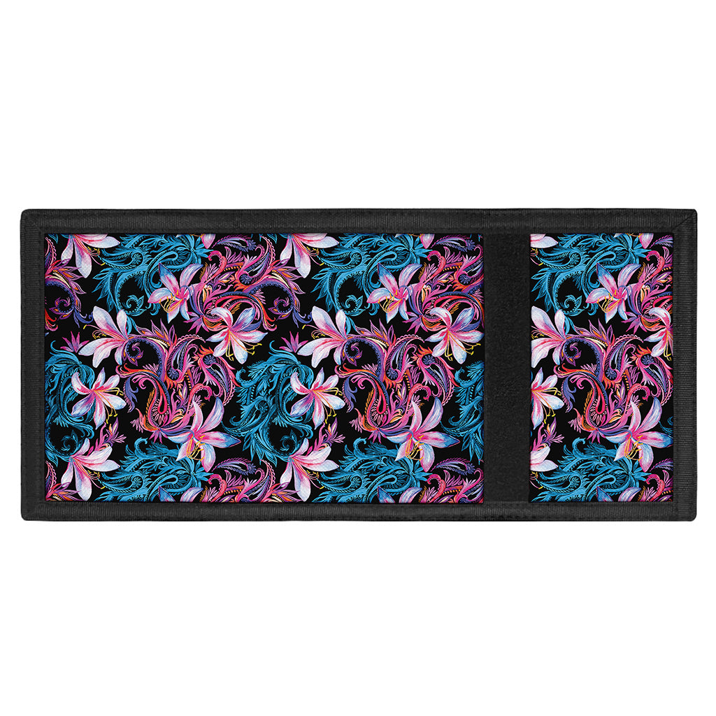 Paisley And Floral Pattern Print Trifold Wallet