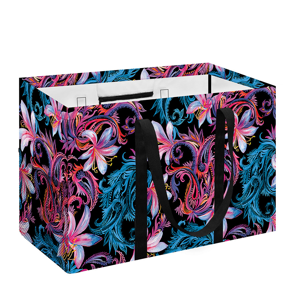 Paisley And Floral Pattern Print Utility Tote Bag